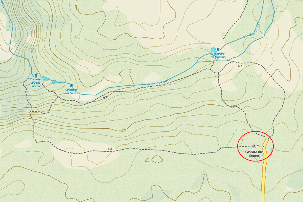 Cataratas dos Couros, na Chapada dos Veadeiros - Mapa