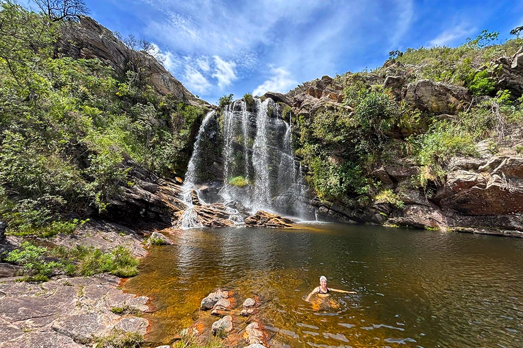 Cachoeira Congonhas do Meio, na Serra do Cipó